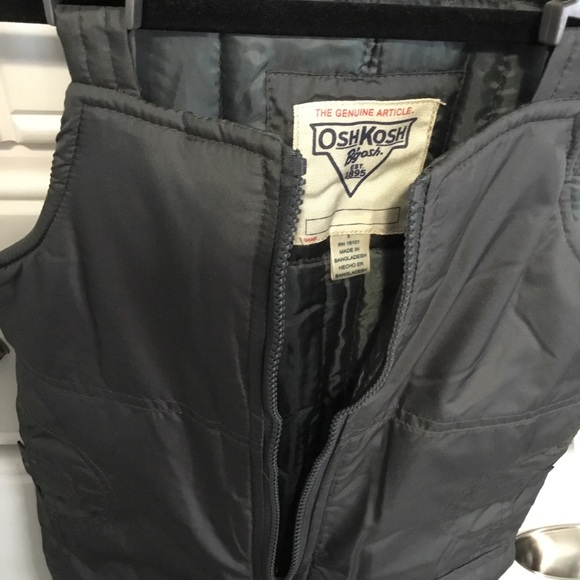 NWT OshKosh B’gosh Bib Snow Suit Overalls size 5 Gray Unisex - Picture 3 of 9